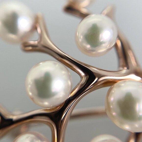 MIKIMOTO tree of happiness Rose gold Pearl Brooch - Picture 5 of 10